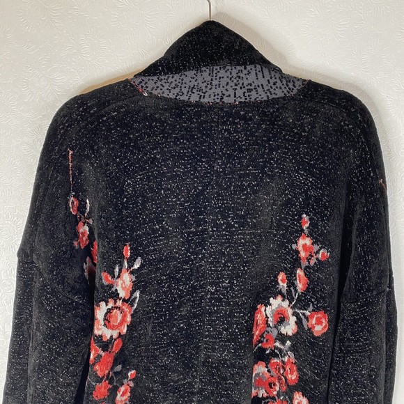 Fuzzi XXL Black Knit Open Front Cardigan Sweater - Picture 11 of 15